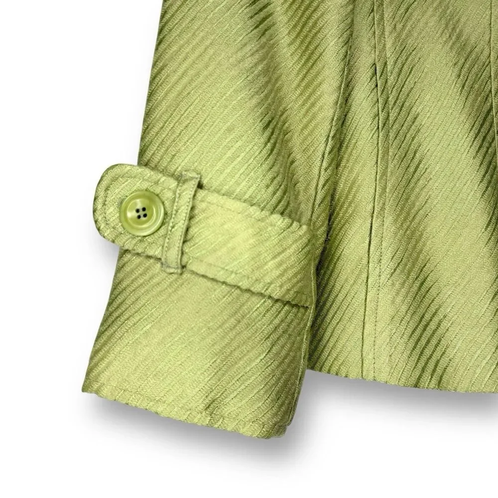 Vintage Juliana Collezione Wool‎ Jacket 6 Retro Green Velvet Iridescent Lining